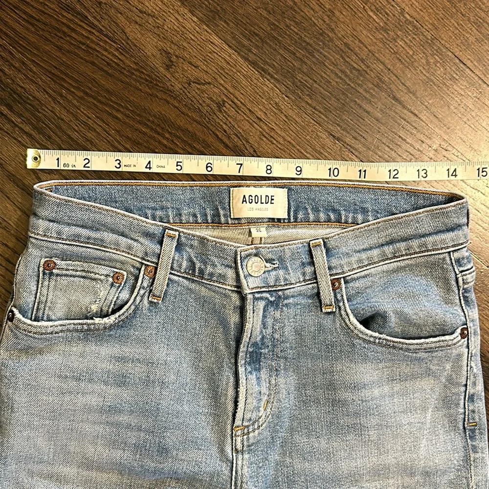 Agolde Toni Pristine Blue Mid Rise Straight Leg Jeans Women’s Size 26 - Picture 5 of 12